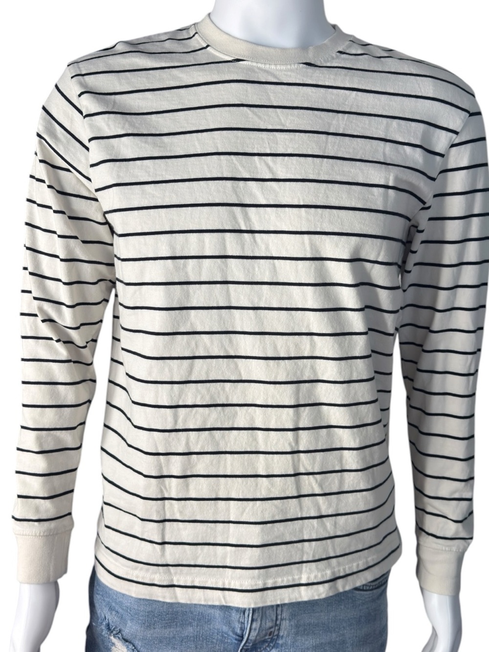 ZARA Striped Long-Sleeve Crewneck Shirt